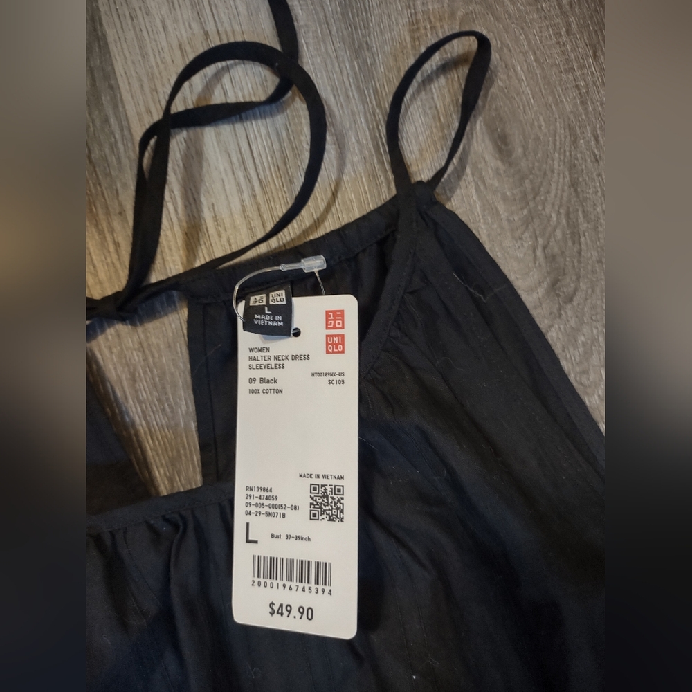 Uniqlo Halter top Black Sleeveless  Maxi Dress NWT - Picture 3 of 6